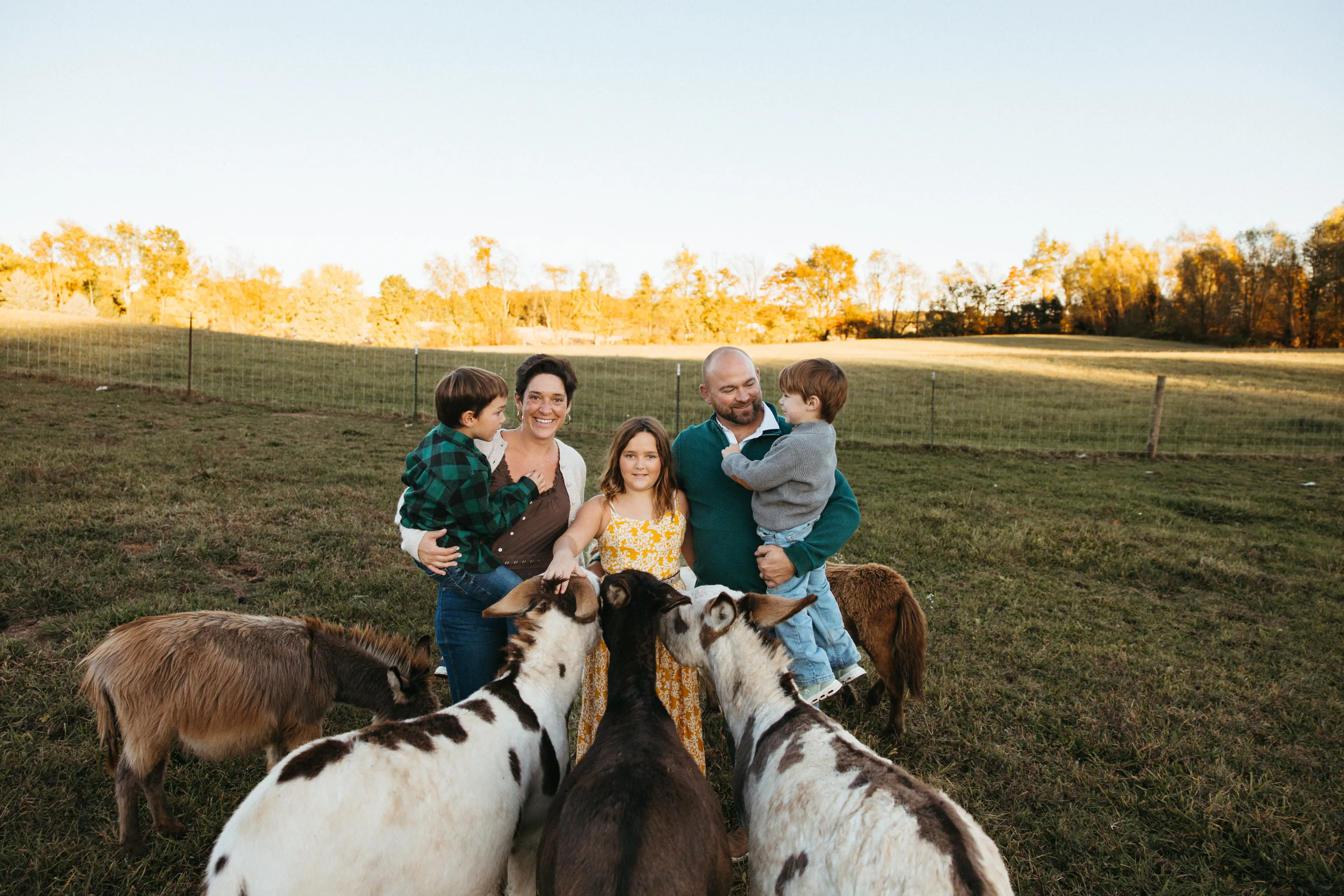 The family out with the herd