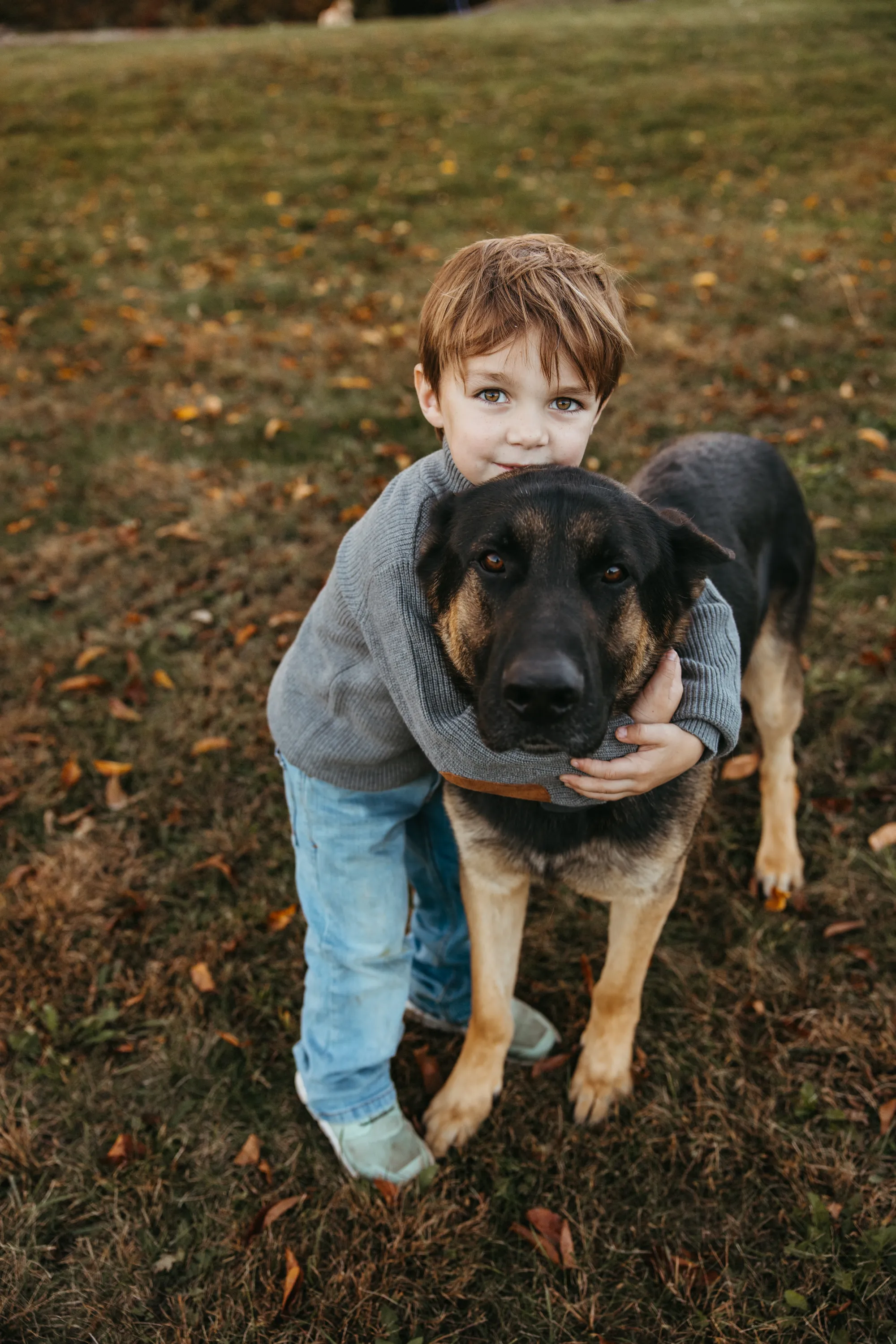 Maverick and the farm dogs